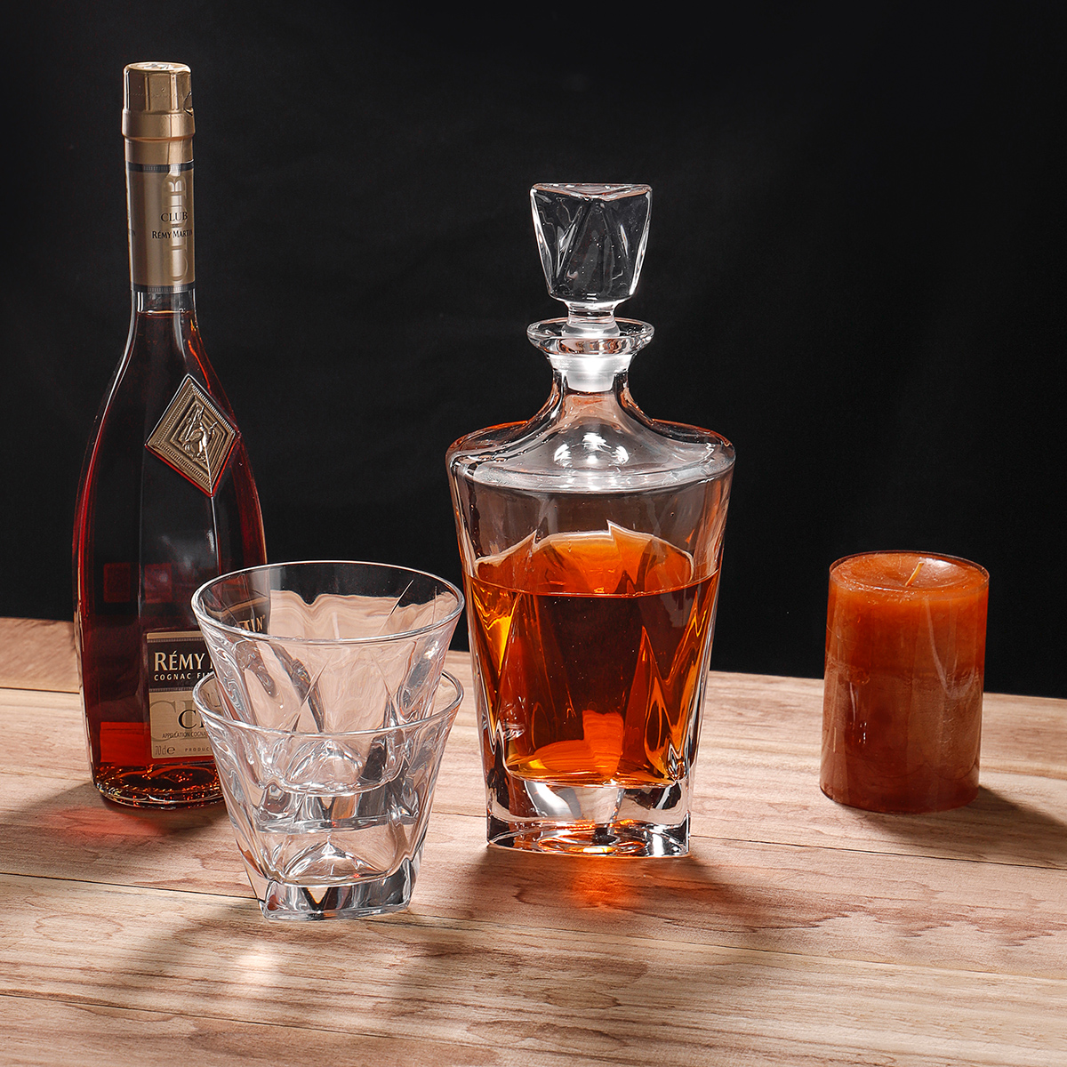 Glass Whiskey Decanter Set