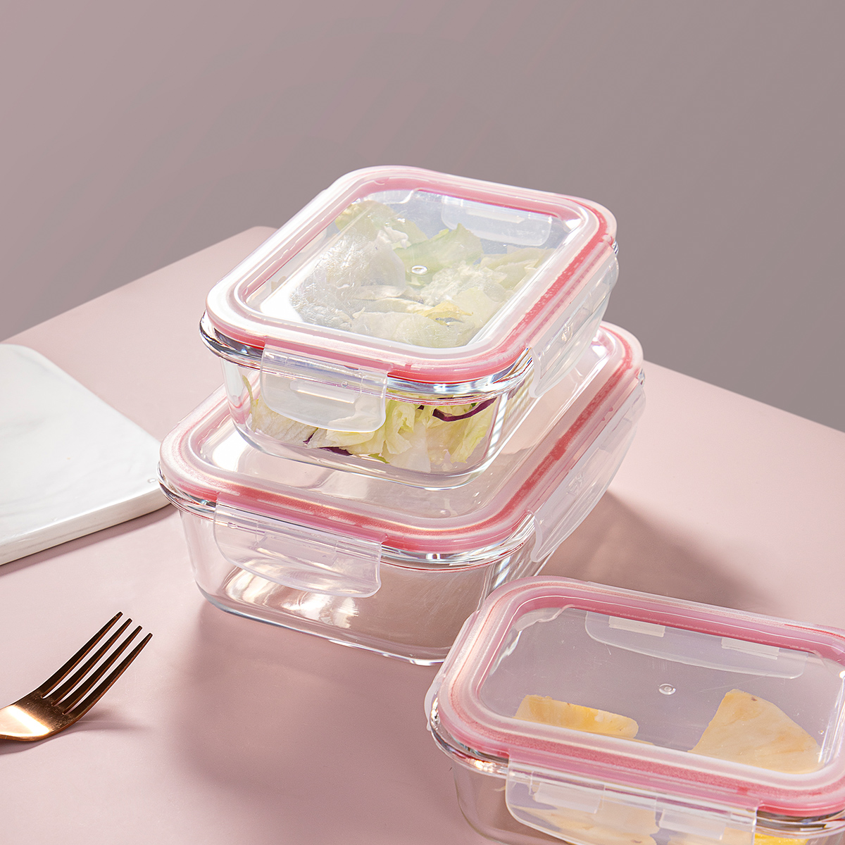 Custom Fit & Fresh Glass Containers Meal Prep Glass Containers with Locking Lids