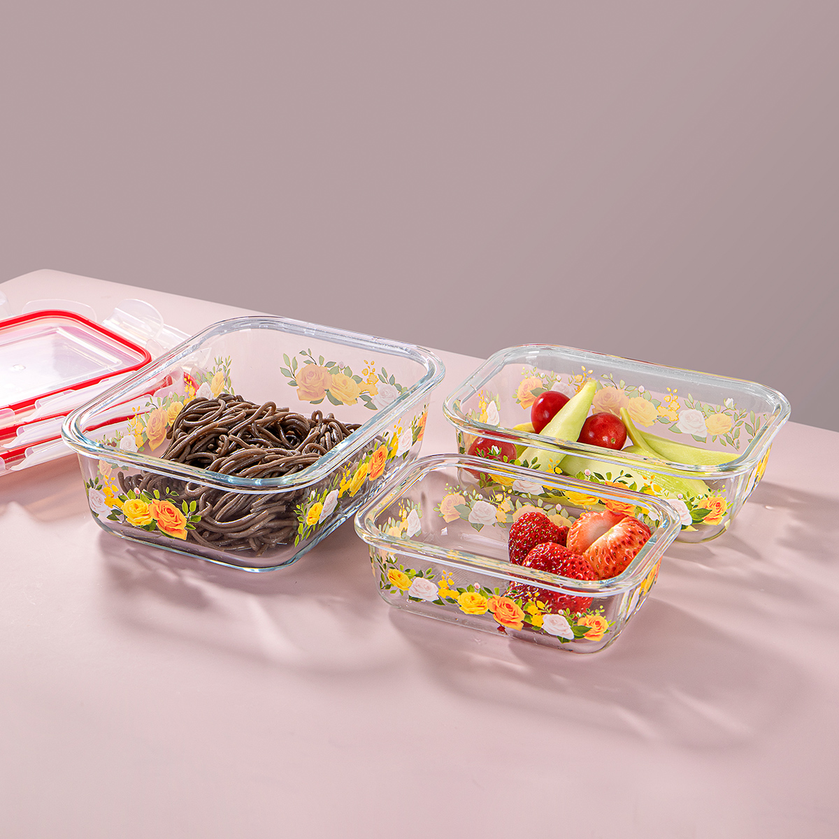 OEM/ODM Free Sample Eco Friendly airtight Glass Meal Prep BPA Free Plastic Lid Storage Glass Food Container