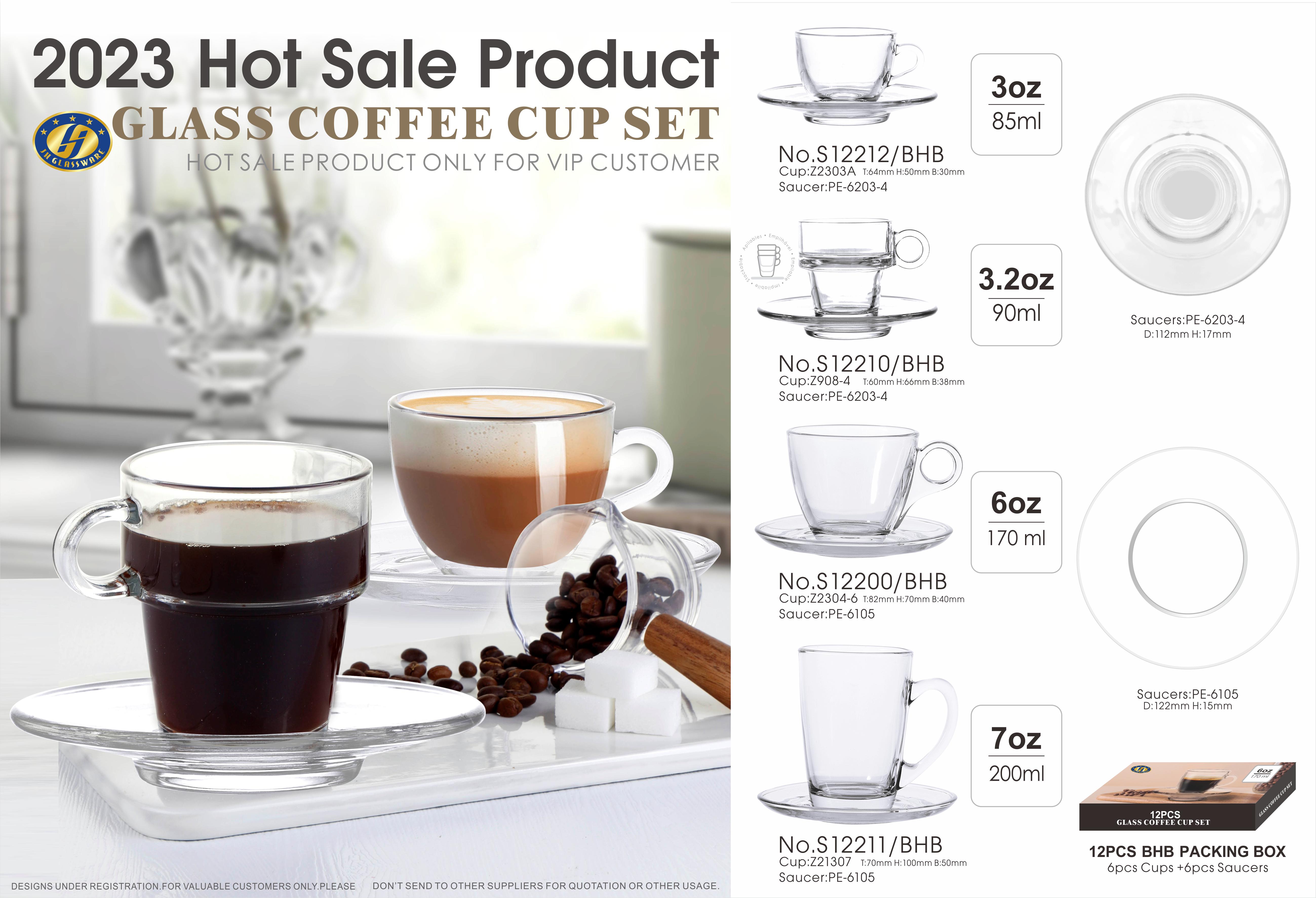 2023 Hot Sale Product Glass Coffee Cup Set