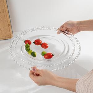 Beaded glass dinner plates for tableware