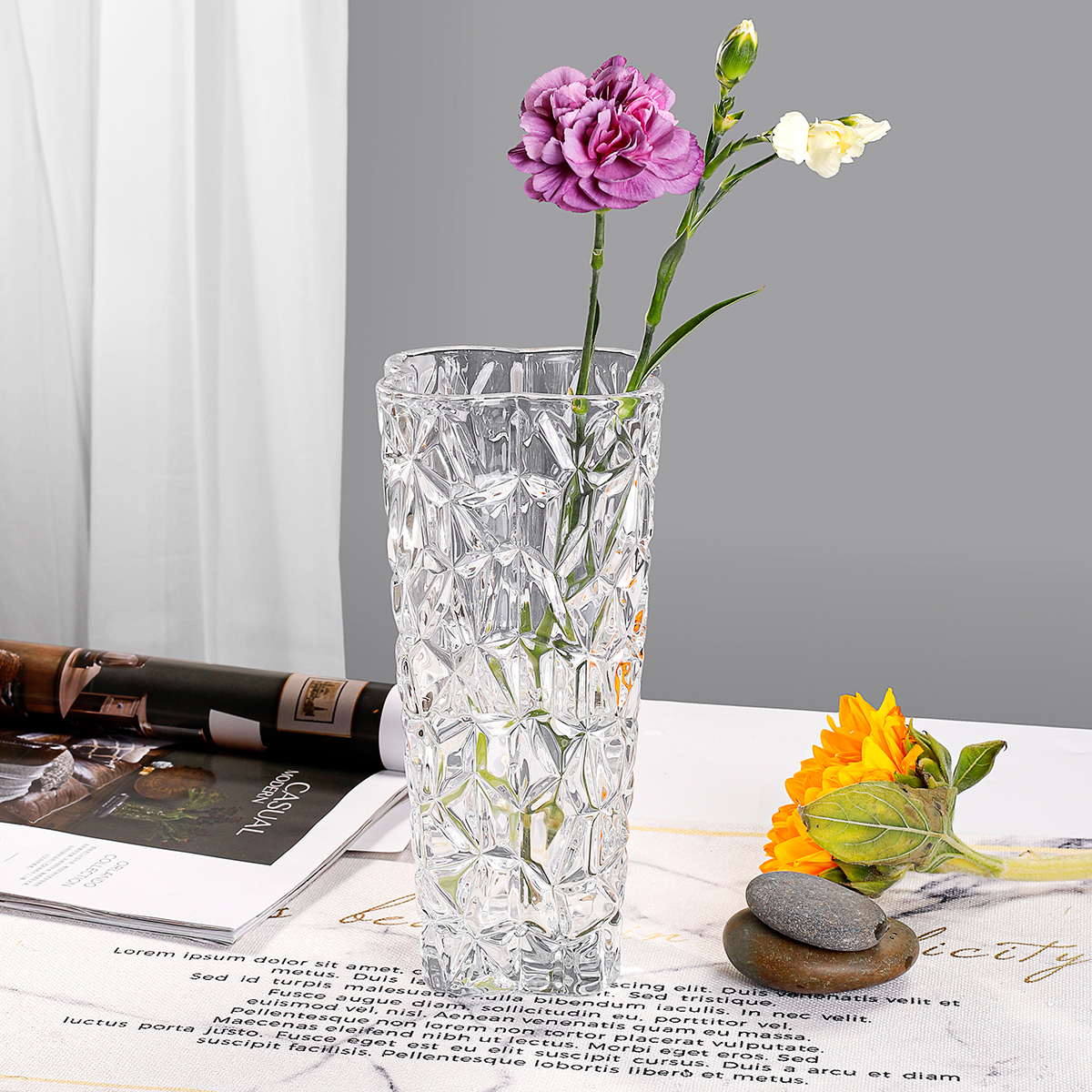 Glass Flower Vase for Home Decor
