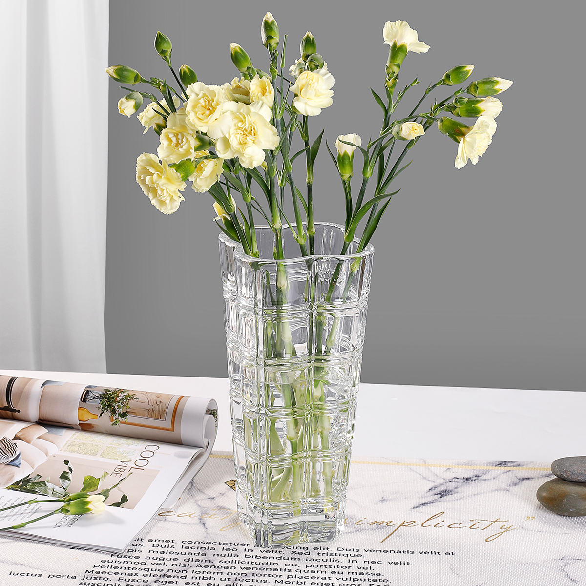 Crystal vases for table centerpiece