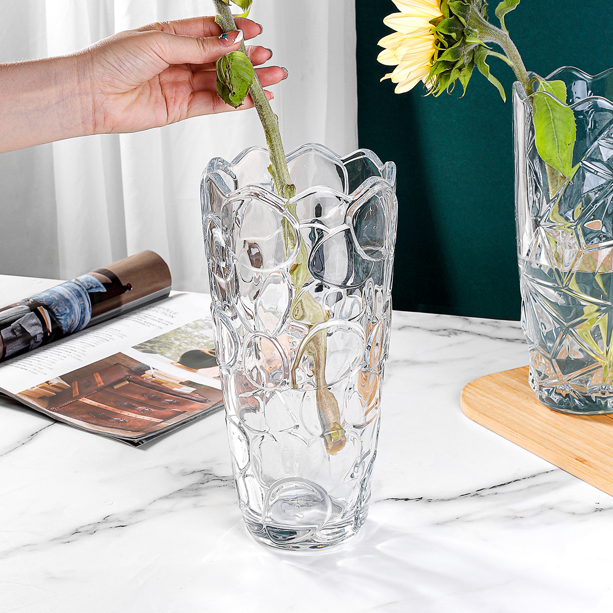 glass flowers Electroplated vase for home Decoration