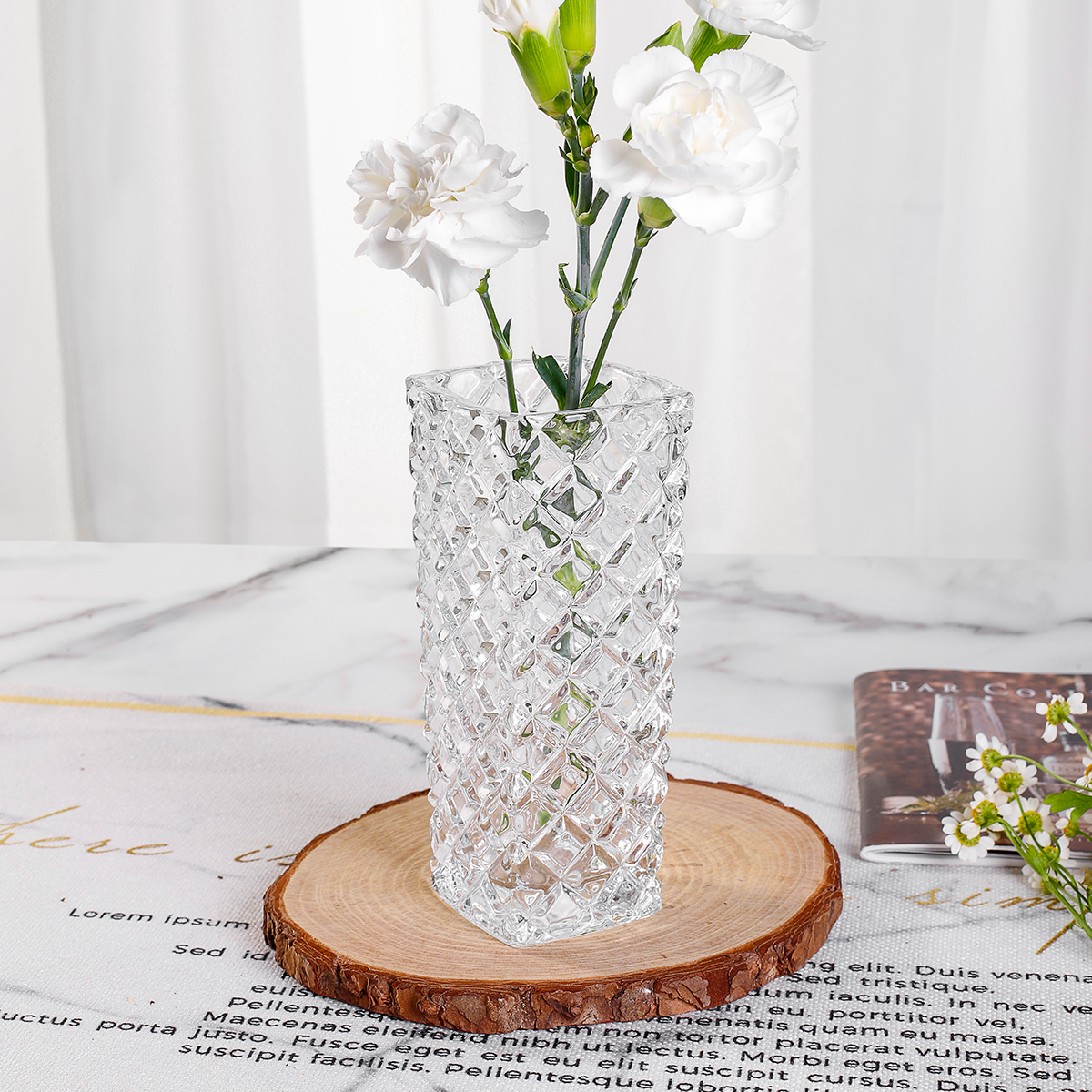 clear crystal vase