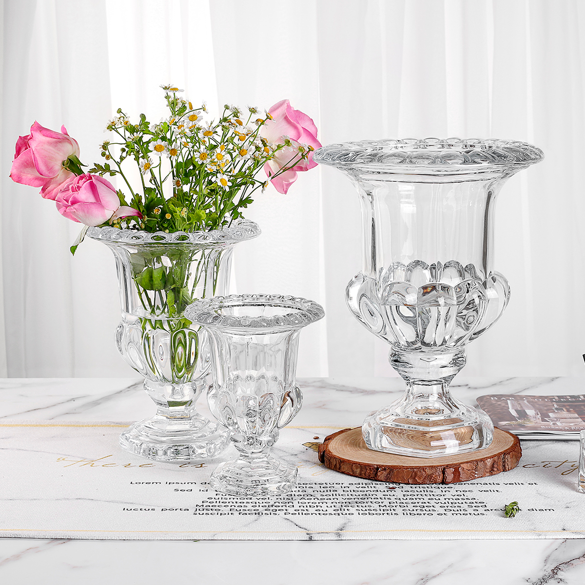 Clear Glass & Crystal Vase