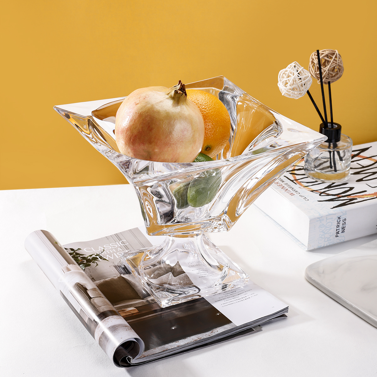 Glass Fruit Bowl/Plate With Stand