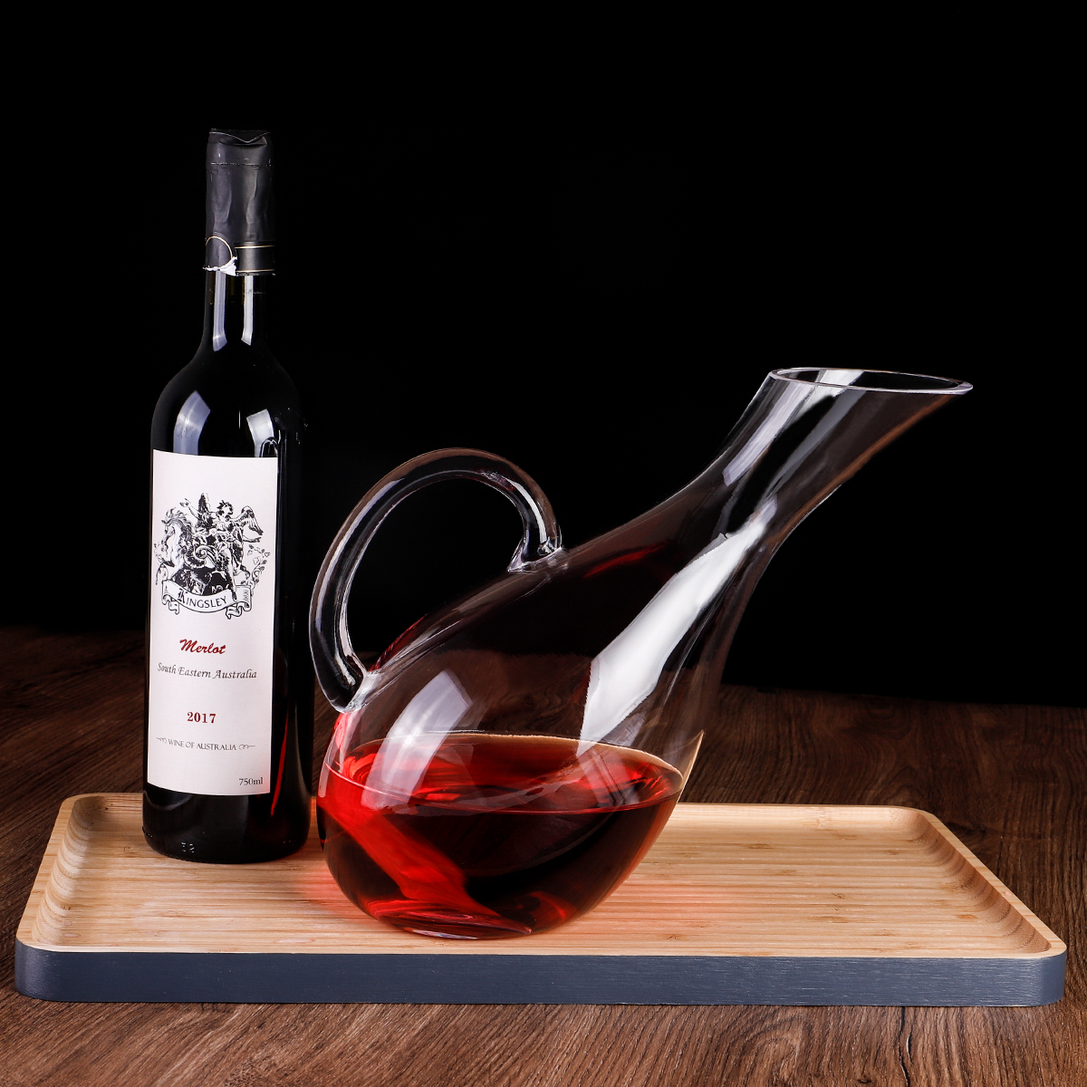 Glass Wine Decanter With Handle