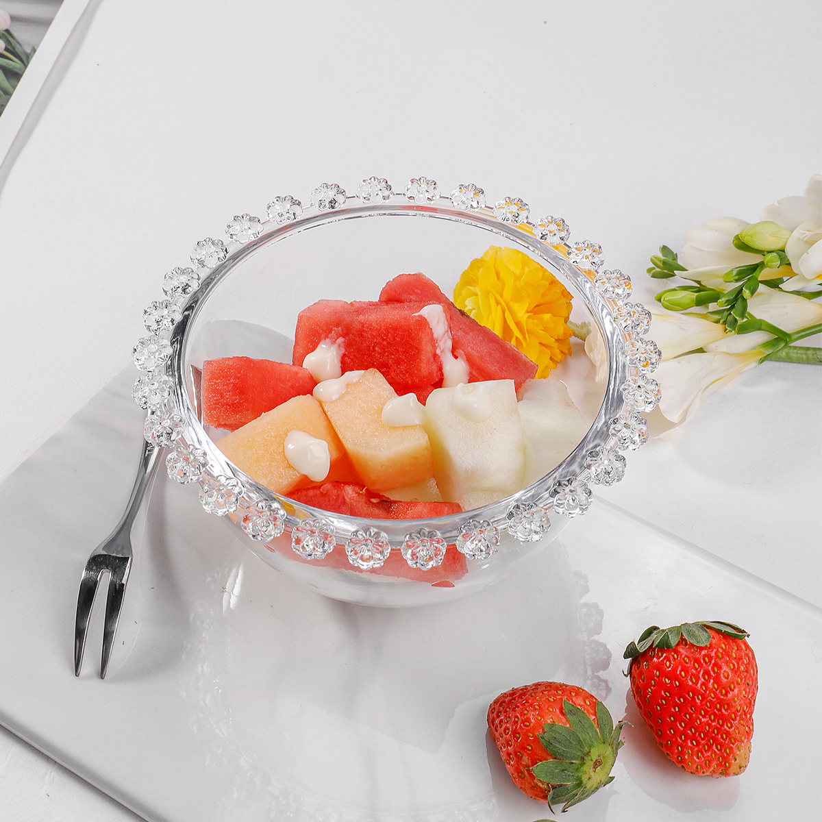 Glass Fruit Salad Bowls