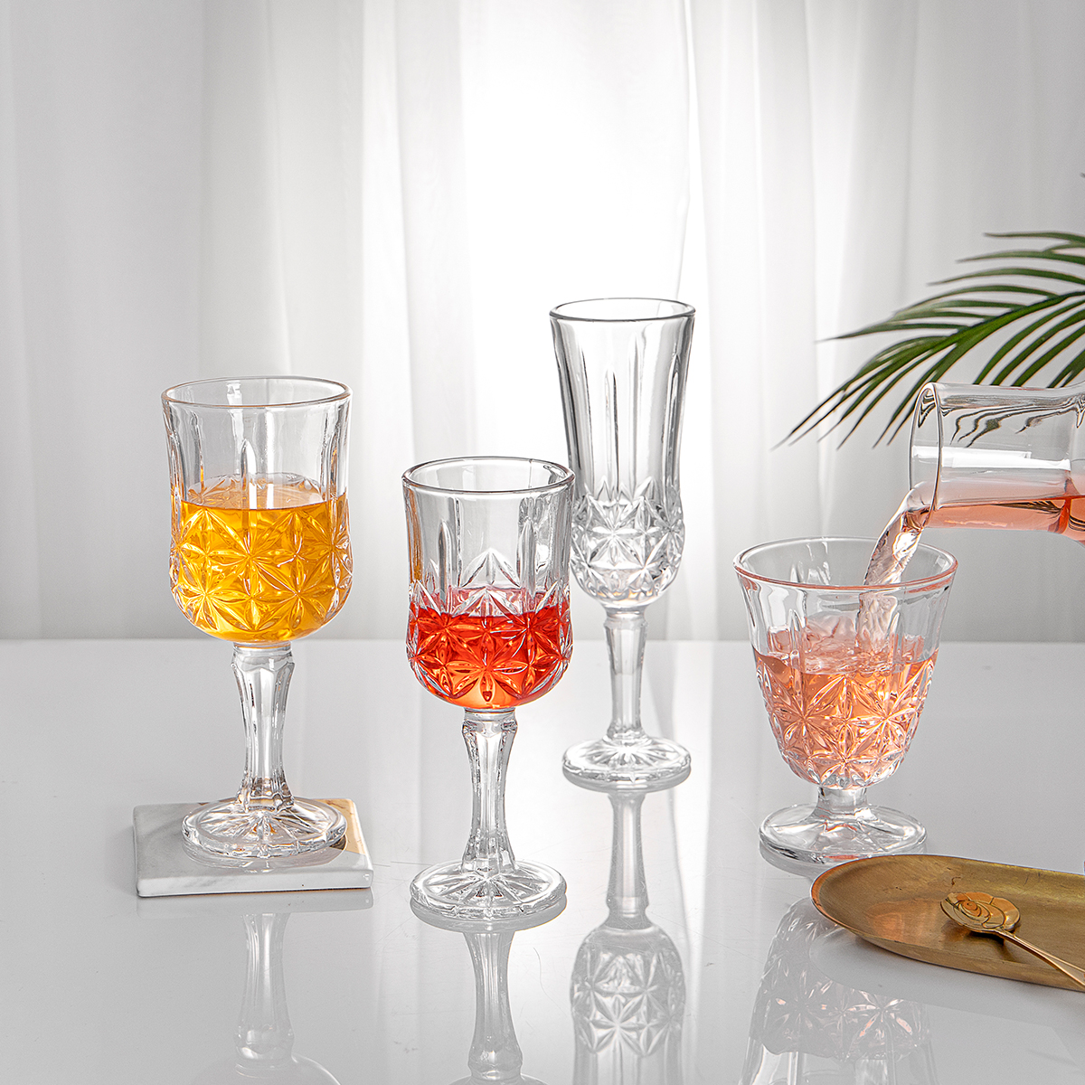 Red wine Champagne Glasses Set