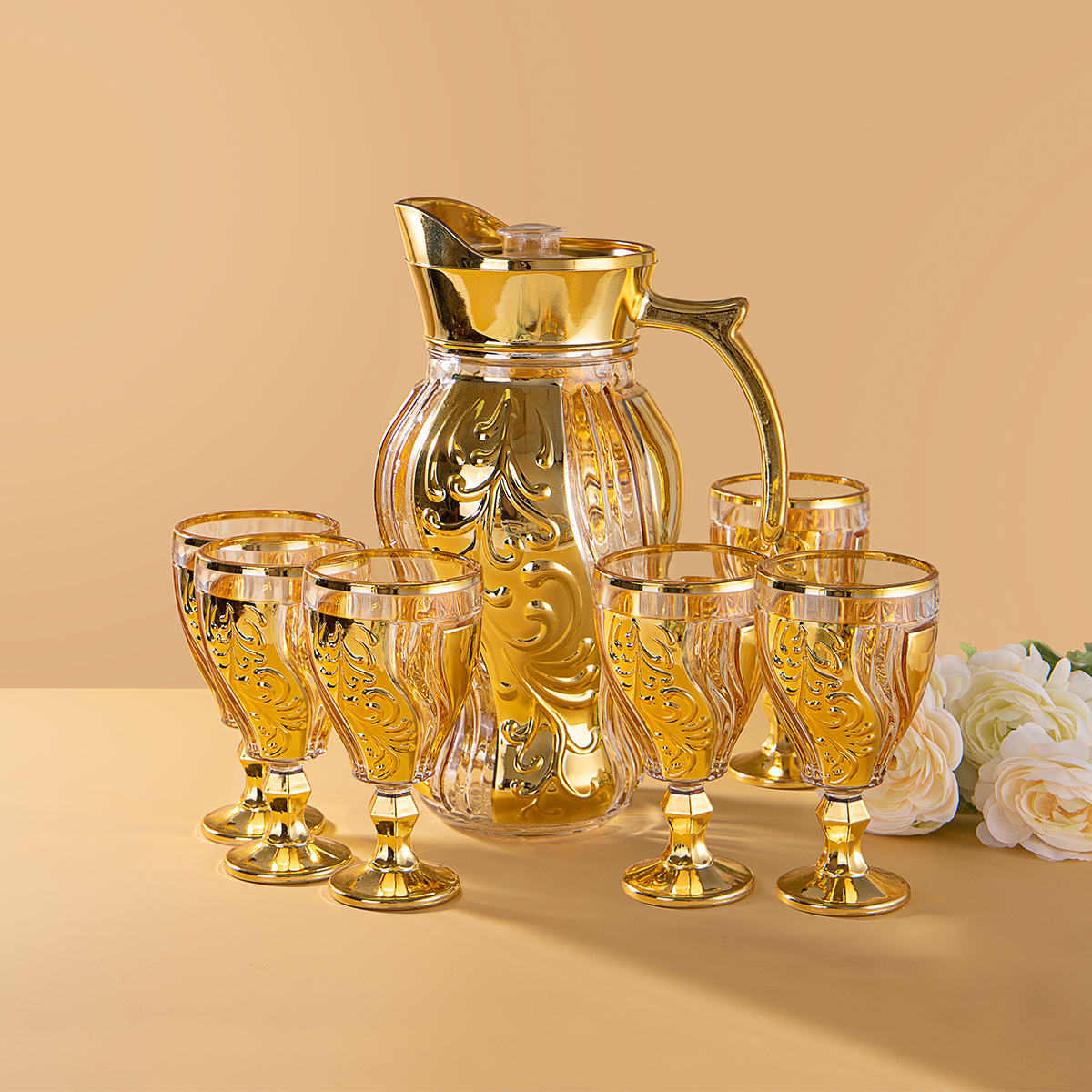 7PCS Drinking Set Gold