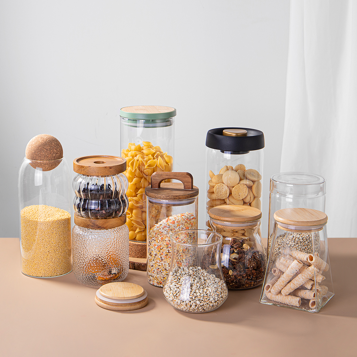 Borosilicate Glass Storage Jar With Bamboo Lid
