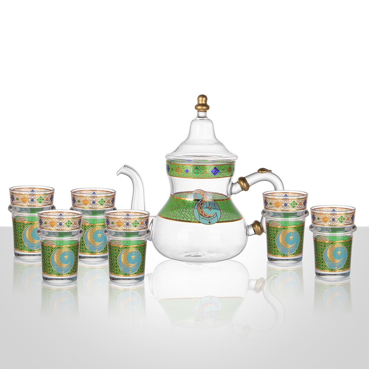 7pcs glass tumbler jug Pitcher Set With Lid