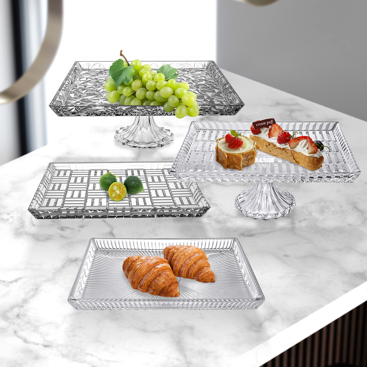 Footed Dessert For Tableware Decor