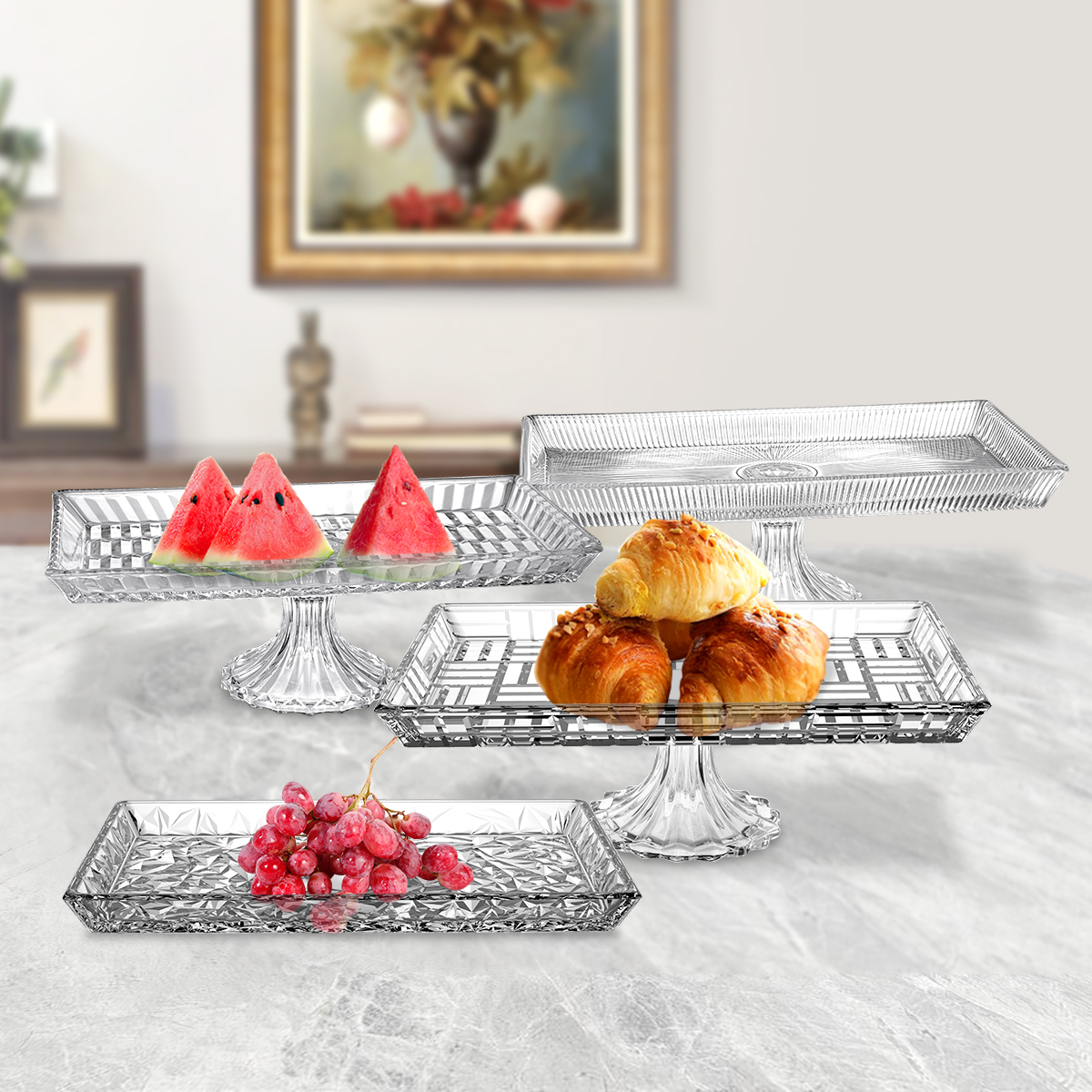 Classic design footed glass bowl