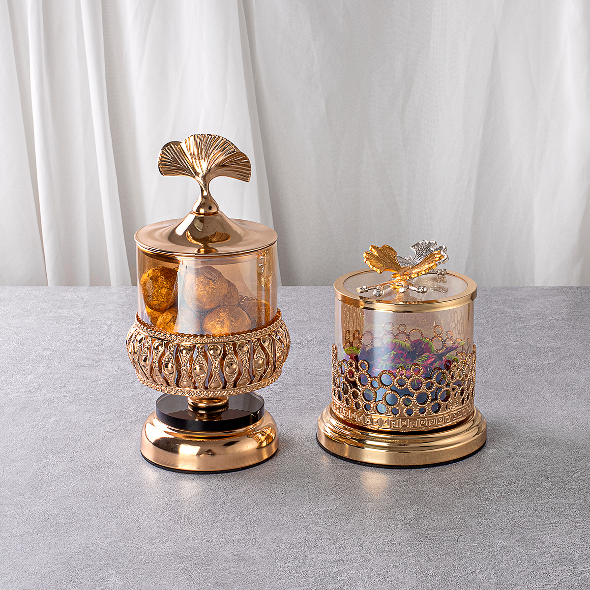 Gold Plated Decorative Cake Candy Stand Fruit Plate