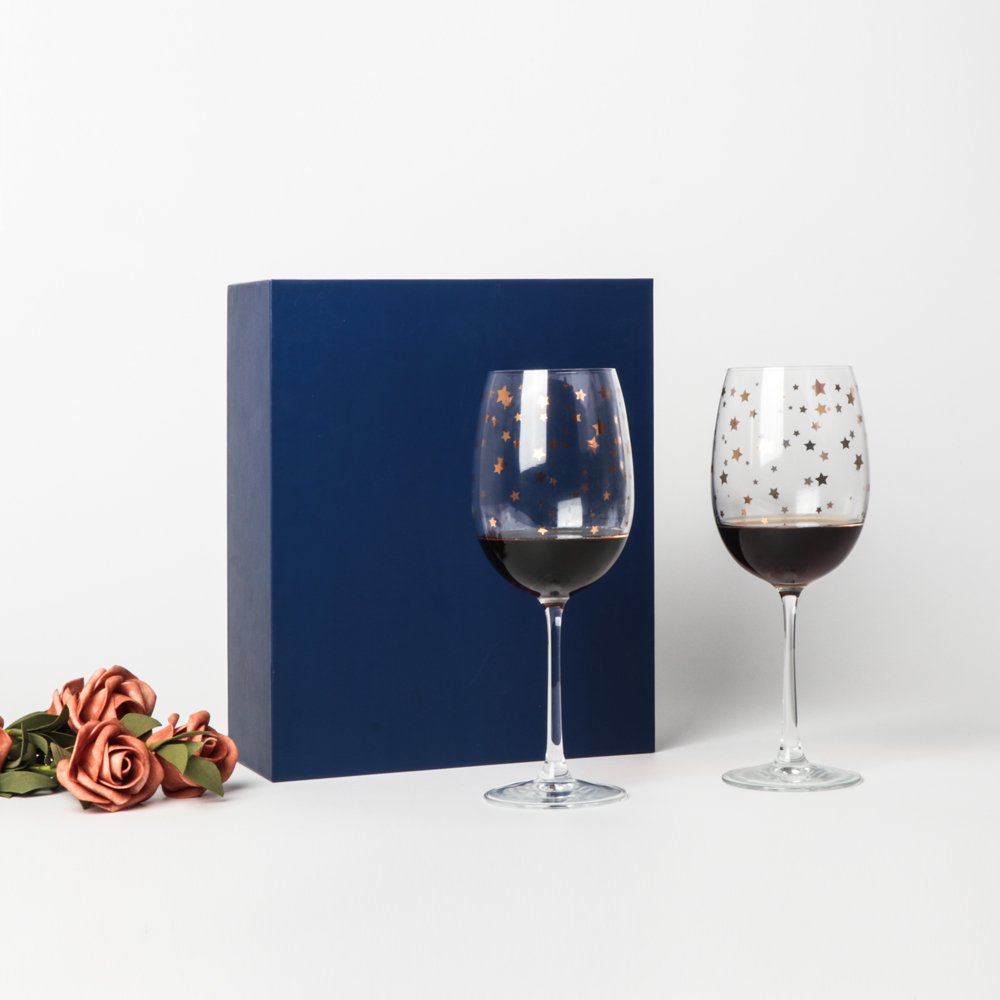 Handmade Clear Wine Glass with Gift Box