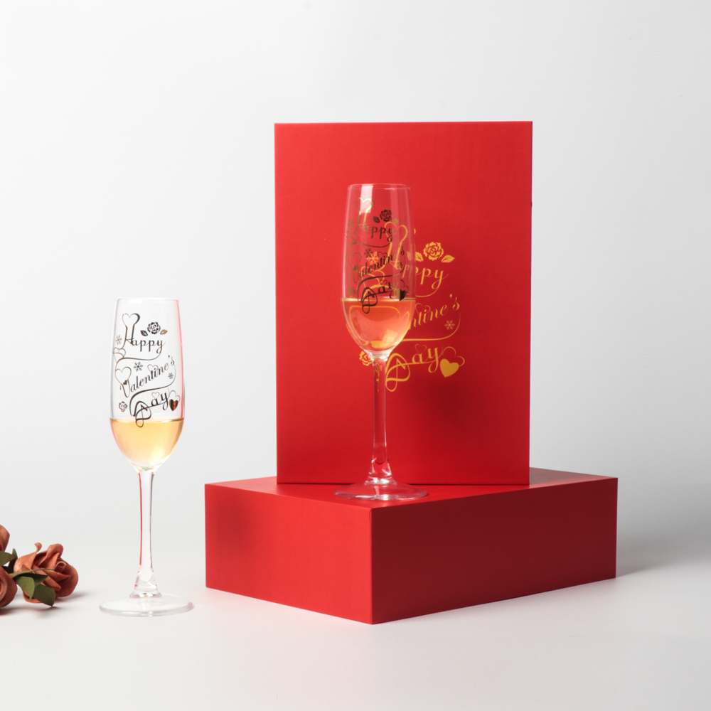 Customizable Glass Wine Glasses with Gift Box