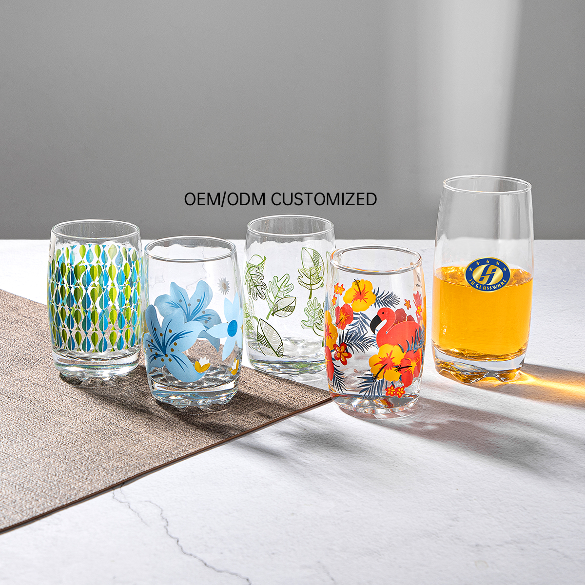 OEM Decal Cheap Drinking Glass Set