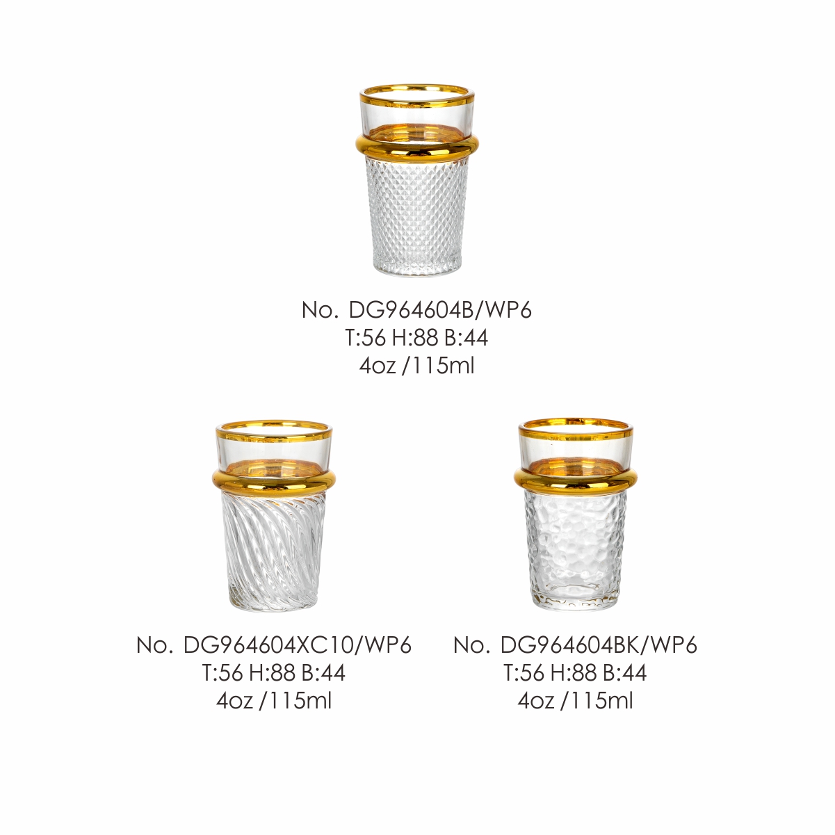 Creative Transparent Gold Stamping Embossed Glass Latte Tea Coffee Cup