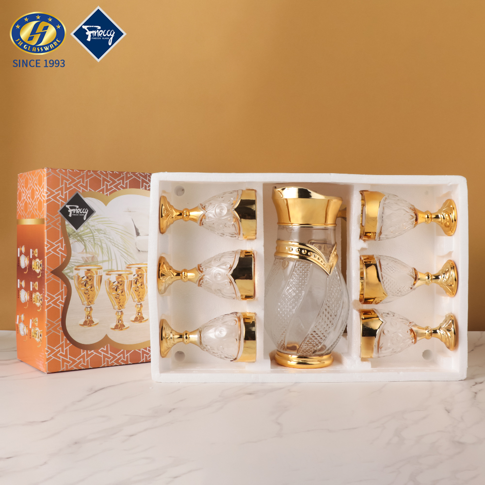 Arabic Style Decorative Glass Drinking Water Jug Set