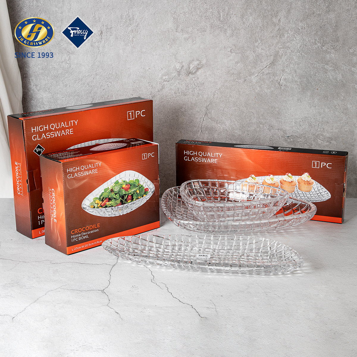 Irregular Glass Serving Plate with Woven Texture for Fruits & Appetizers