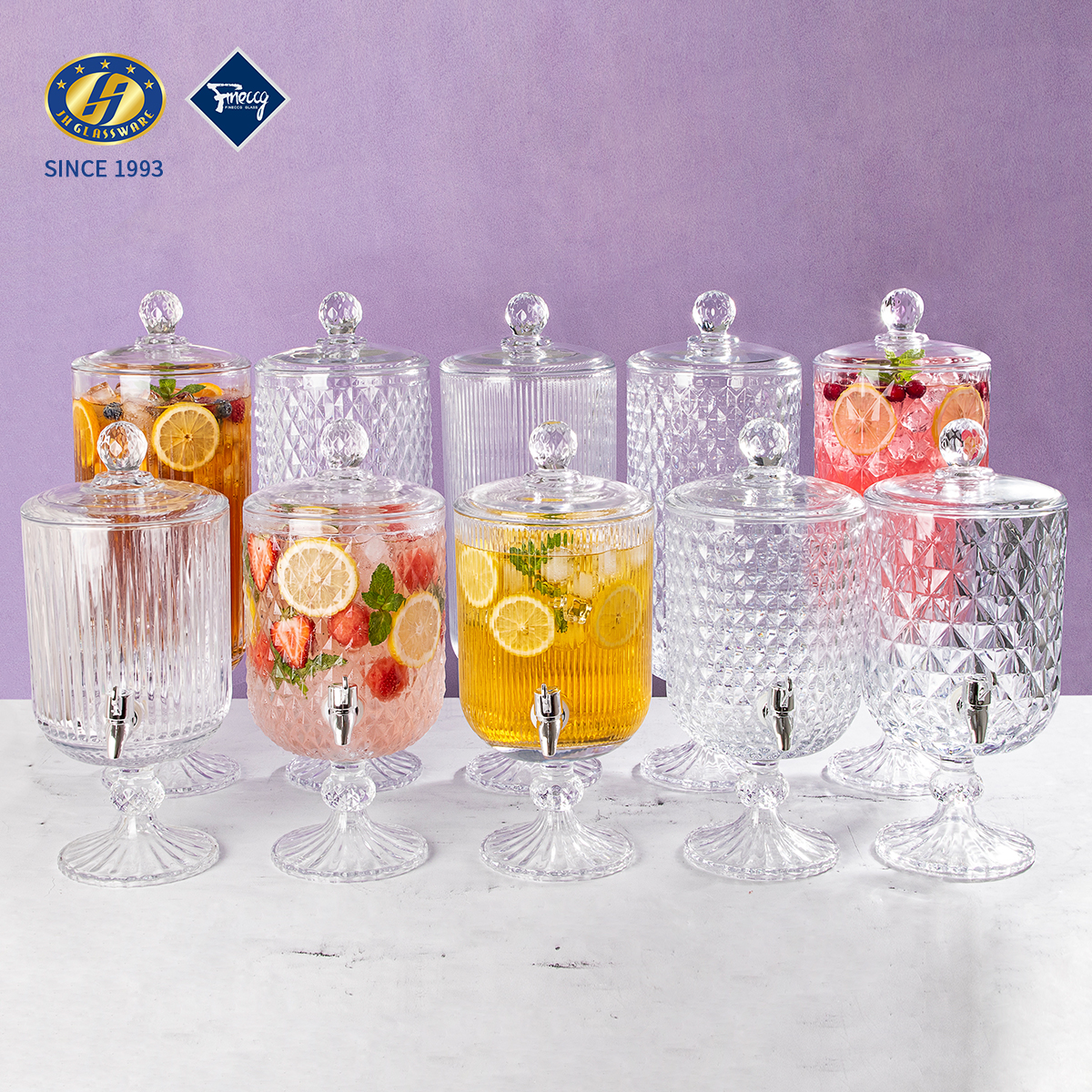 Elegant Crystal Style Glass Drink Dispenser Collection