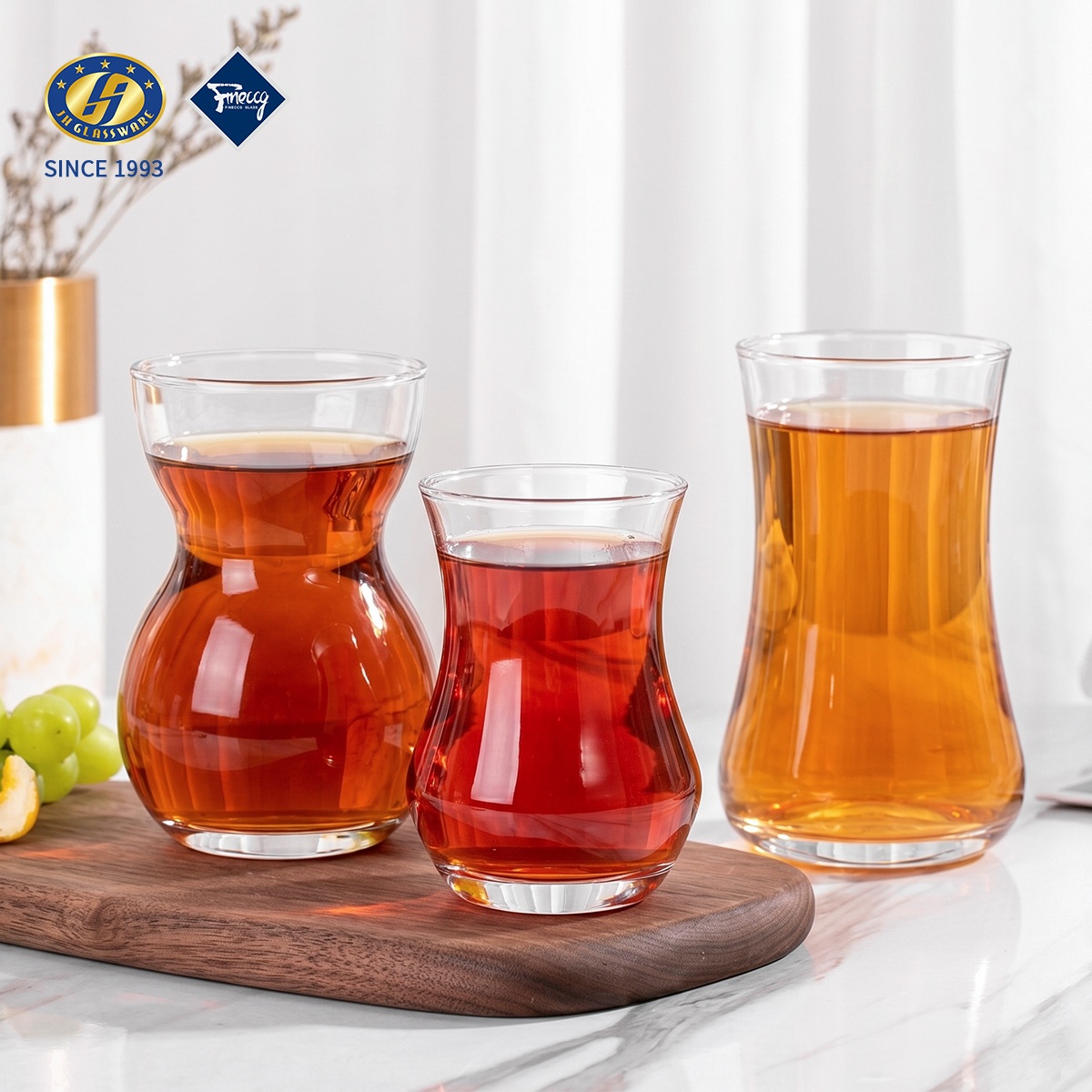 Factory Wholesale Clear Waisted Turkish Tea Glass Cup 140ml 150ml 160ml Glass Water Tumbler For Coffee Juice With Gift Box