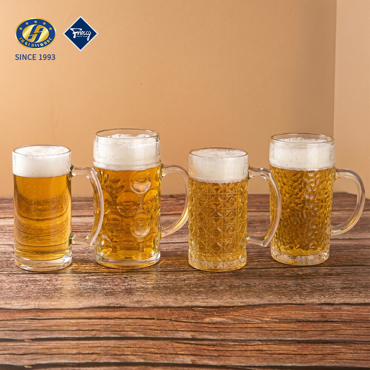 Large Capacity Lead-Free Glass Beer Mug With Handle Thick Heavy Base Craft Beer Stein For Bar Pub Home Table Decor