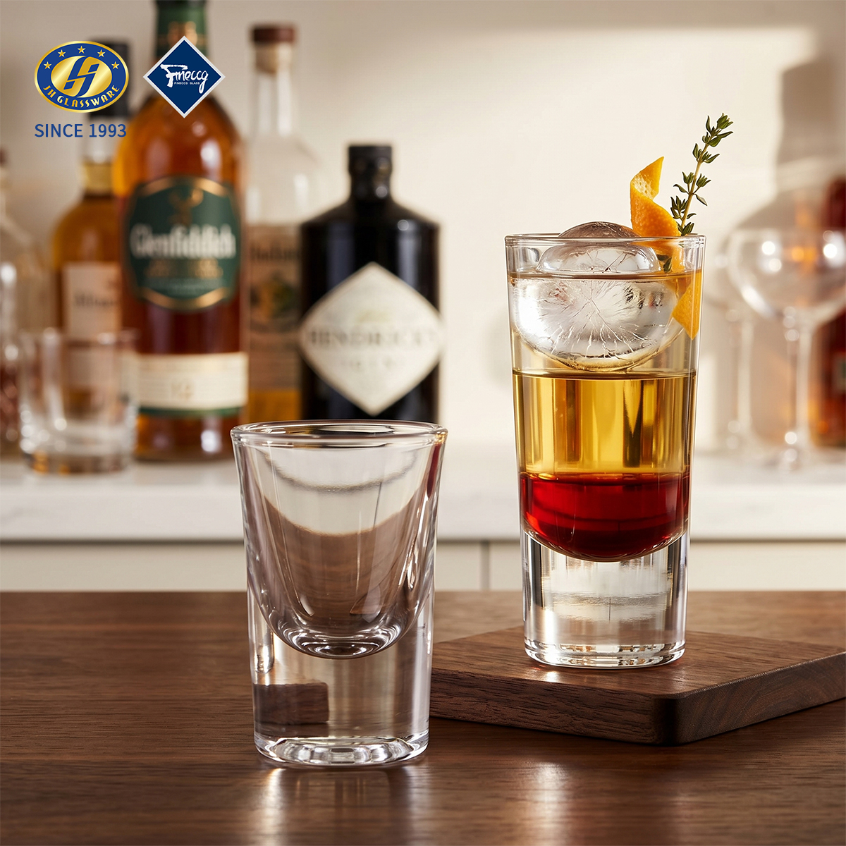 Diamond Embossed Lead-Free Straight Glass Whiskey Tumbler Set Short Rock Drinking Cup