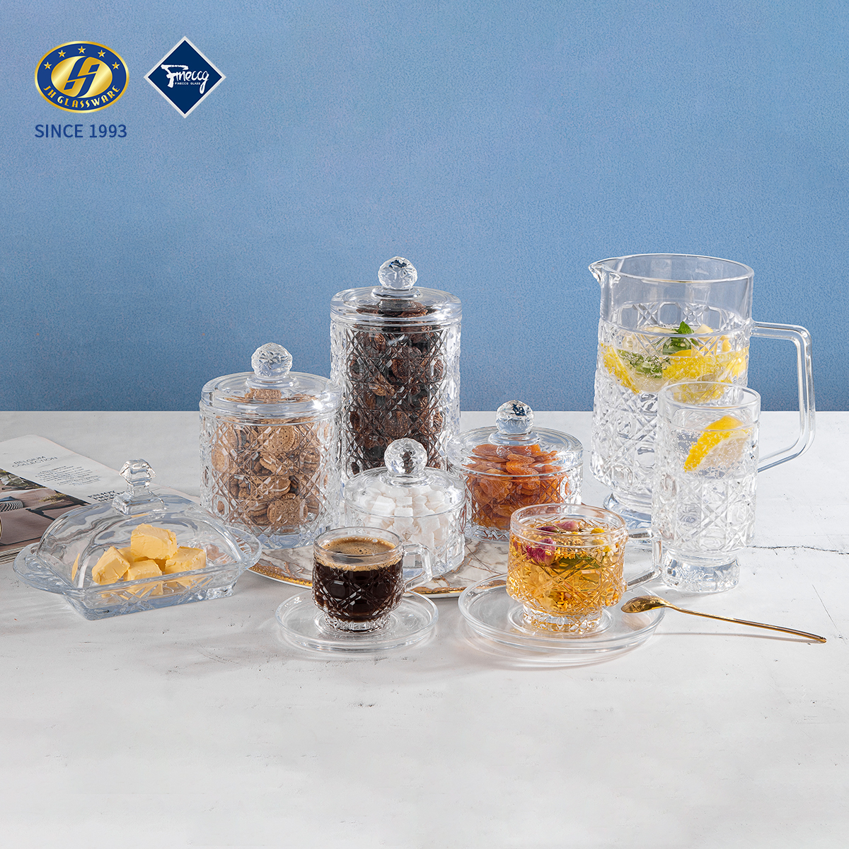 Glass Storage Jar Set, Airtight Borosilicate Glass Canister with Lid for Kitchen Pantry Food Storage, Wholesale Bulk, OEM Custom Logo